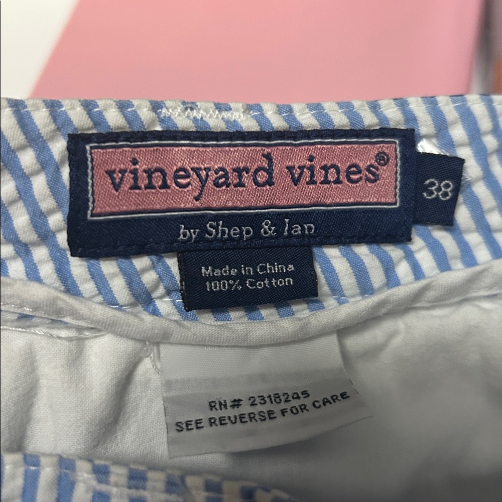 Vineyard Vines Navy And White Patchwork Shorts - image 4